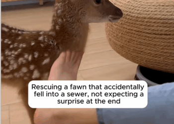 C1709016 Rescuing fawn accidentally fell into sewer, not_part2