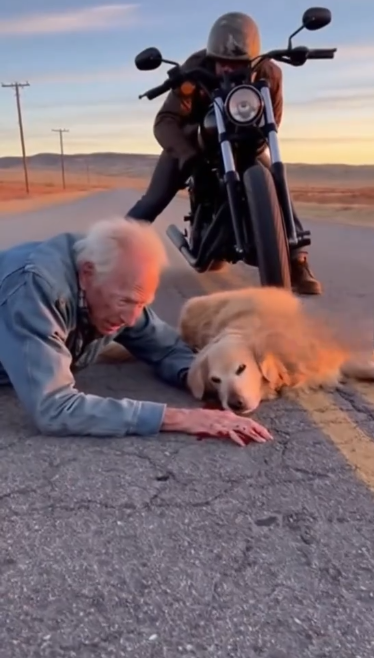12 The Old Man Who Fell With His Dog — And the Biker Who Lifted More Than Their Bodies