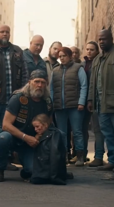 23 The Old Biker Who Shielded a Little Girl and Her Shivering Dog — And Made an Entire Crowd Step Aside